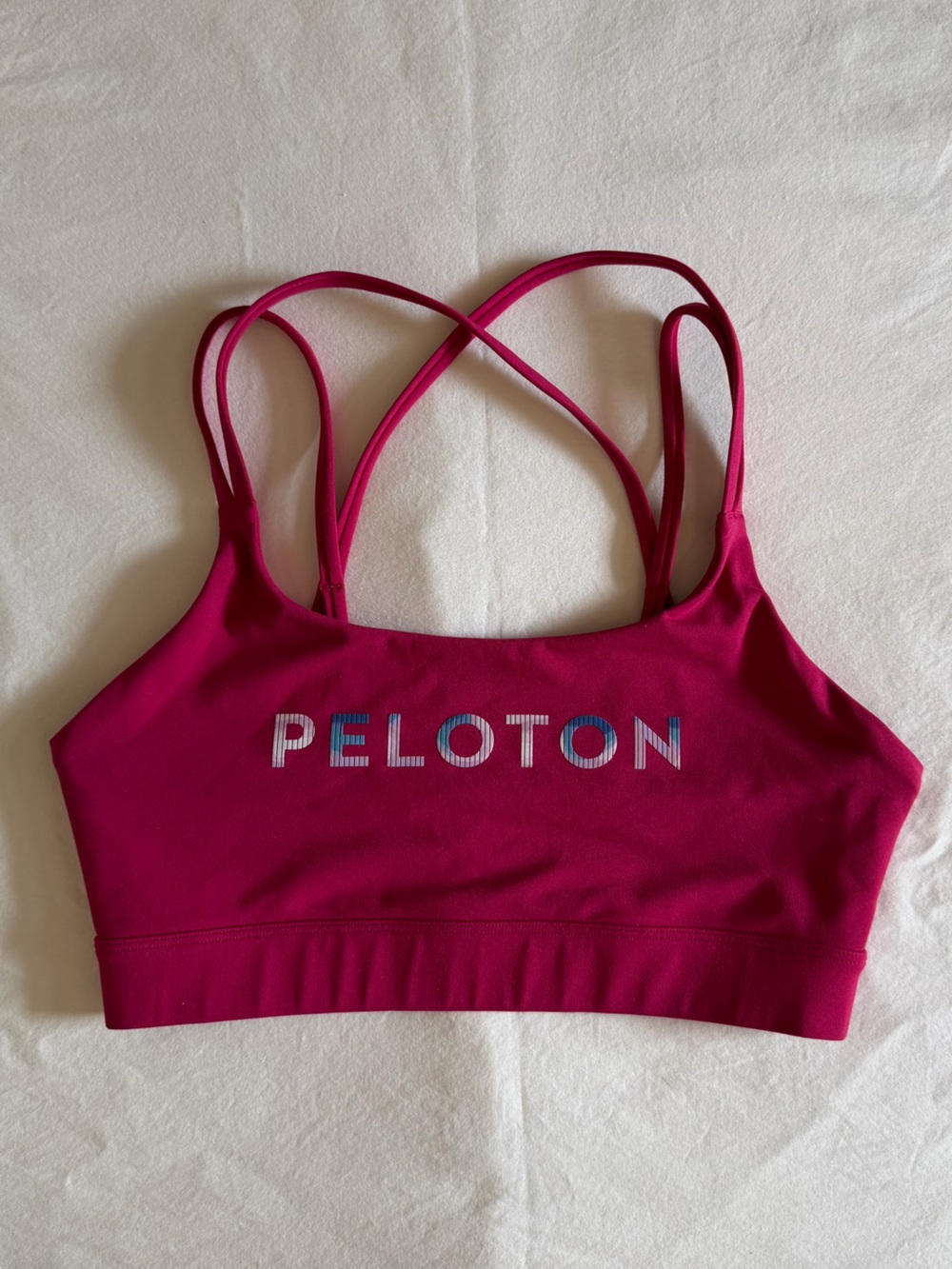 Peloton Strappy Sports Bra Pink Medium Low Impact Yoga Fitness